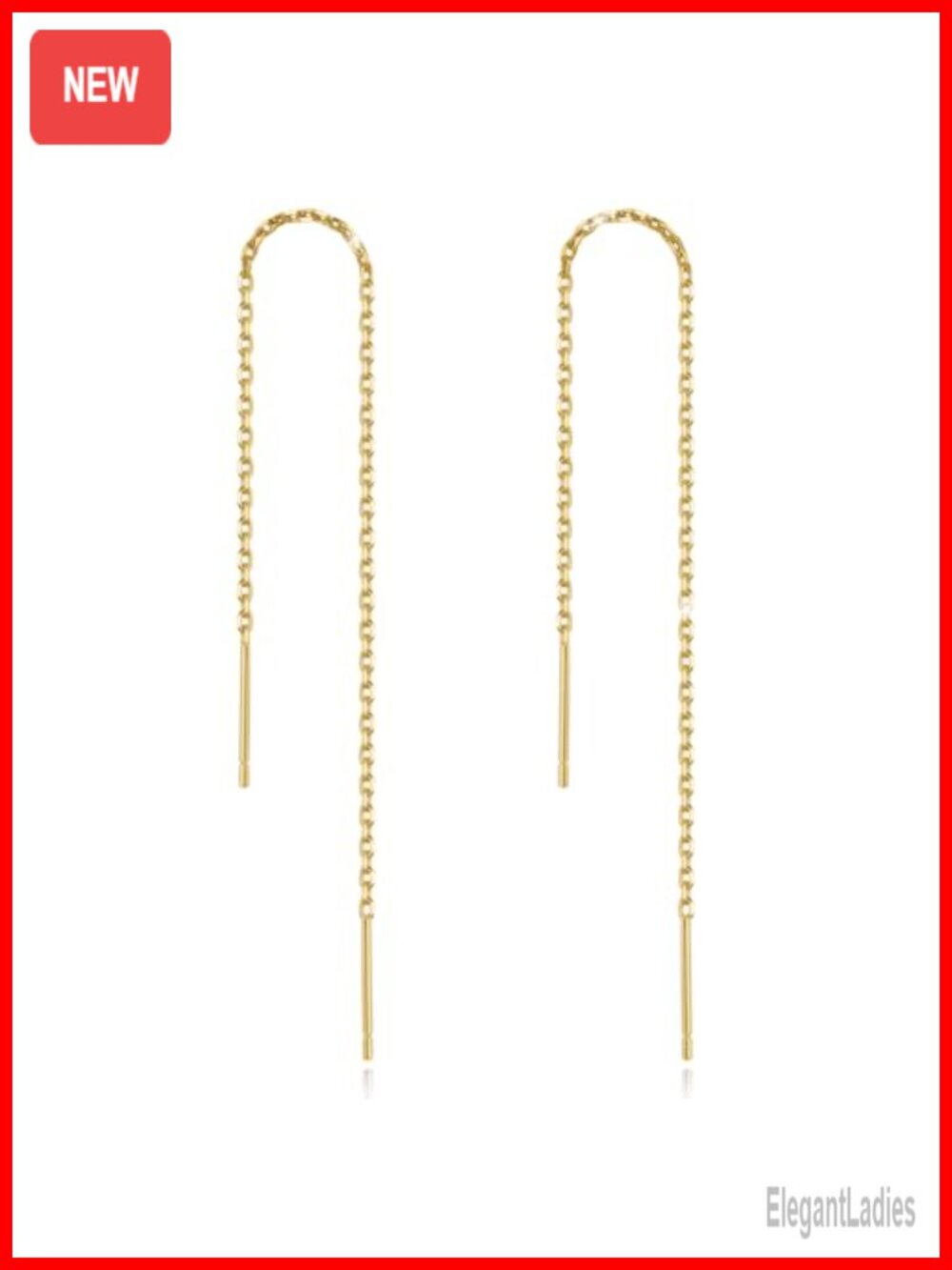 Sterling Silver Threader Chain Dangle Earrings Women Minimalist